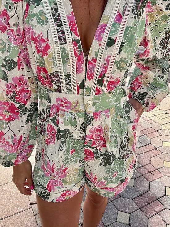 Line & Dot Pants - Line and Dot floral romper
